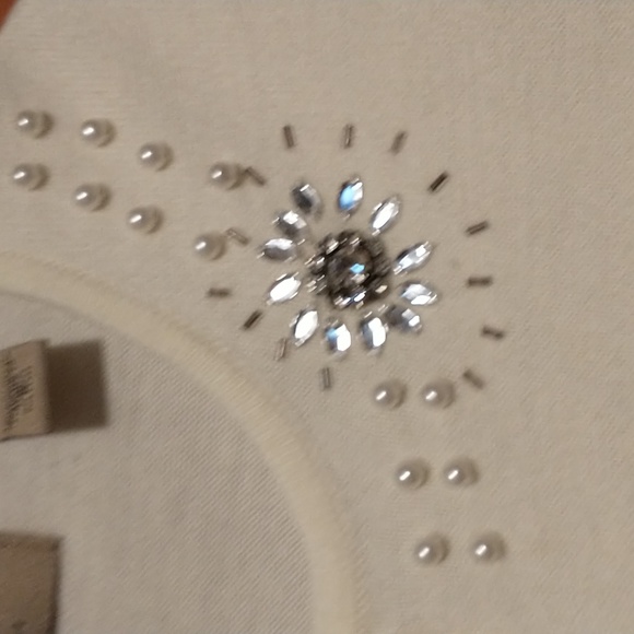 i.e. woman's size S 3/4 sleeve lightweight cardigan w beads, faux gems - Picture 3 of 12